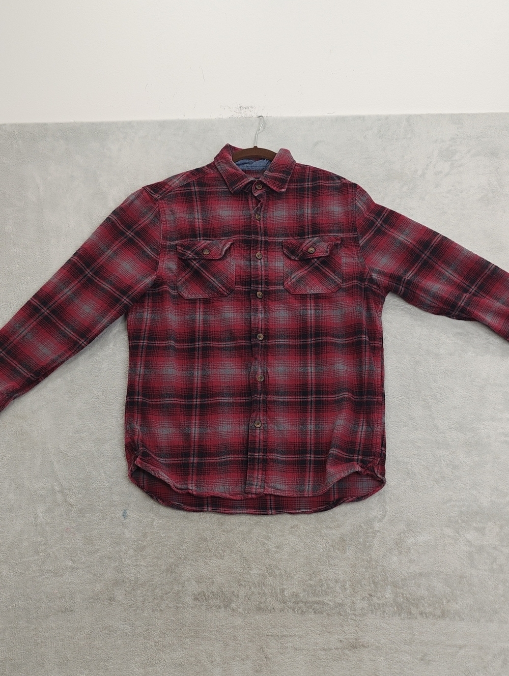 Jachs Red and Black Plaid Casual Flannel Shirt Size M